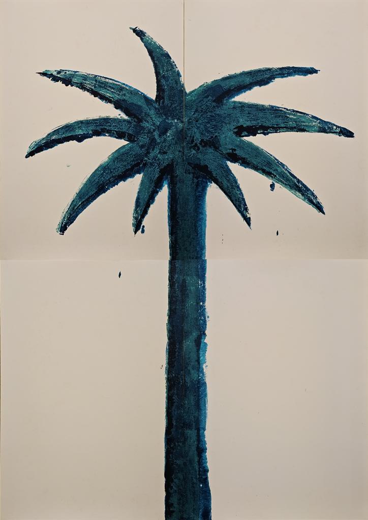 Palm n. 7 136 x 196 quadrit. olio su carta