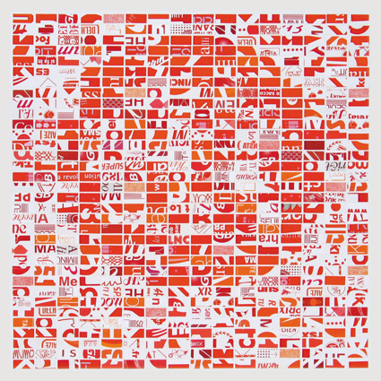 Sol-O,2007, cm. 160 x 160, collage su tela