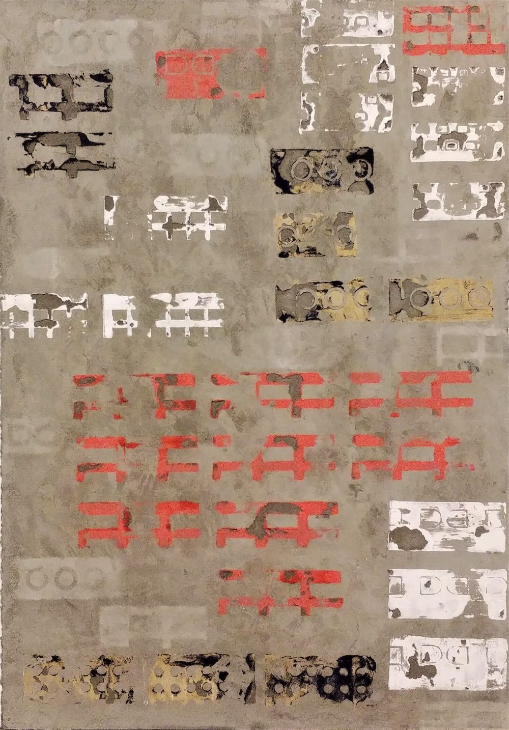 Urbanismi-print on cement- monotype n. 2 cm 70 x 100